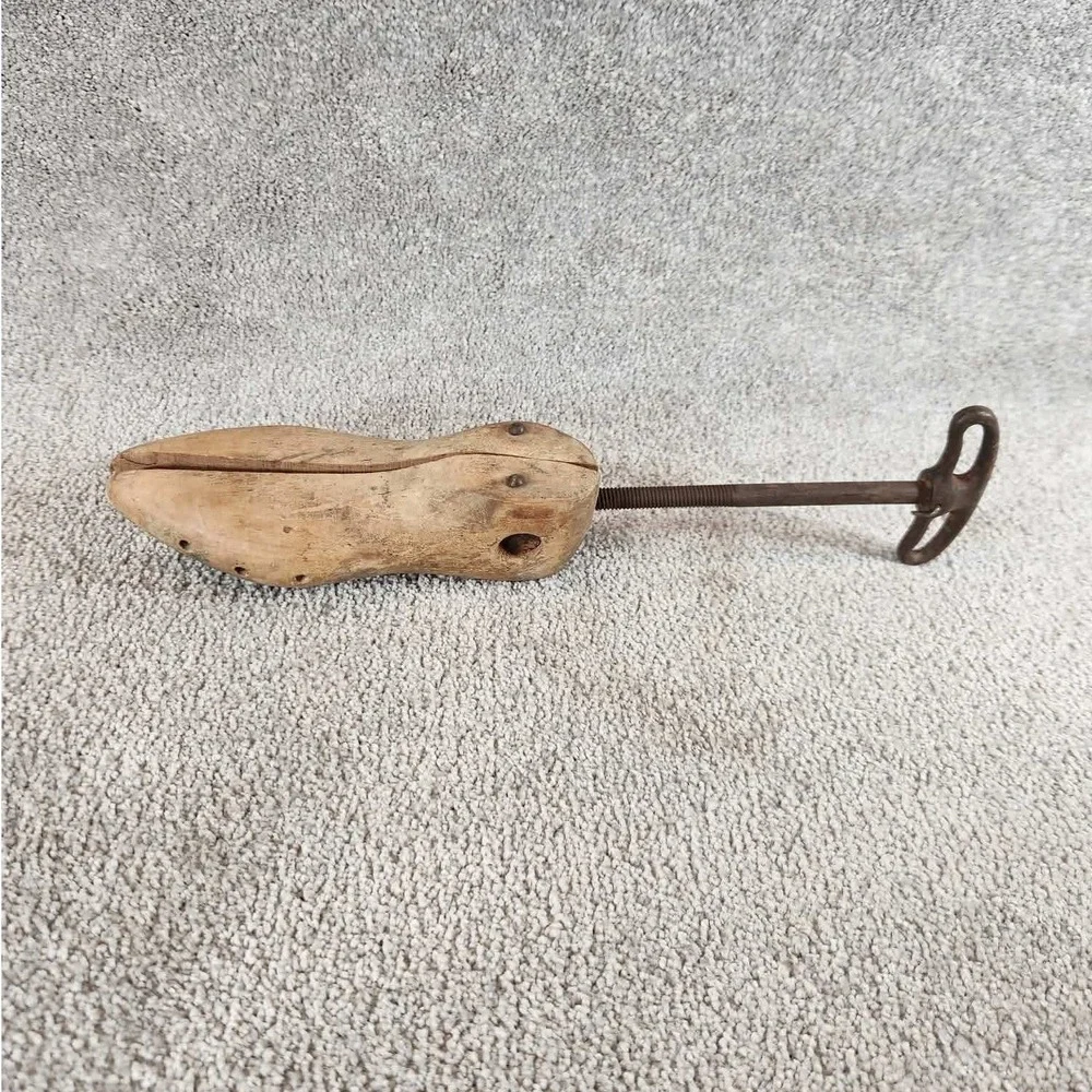 Shoe Stretcher Brown Antique Wood Metal Adjustable Primitive